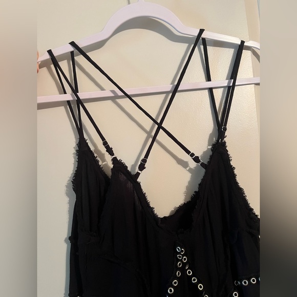 SOLD Free People | Sway With Me Trapeze Dress in Black Size Large - Picture 9 of 10